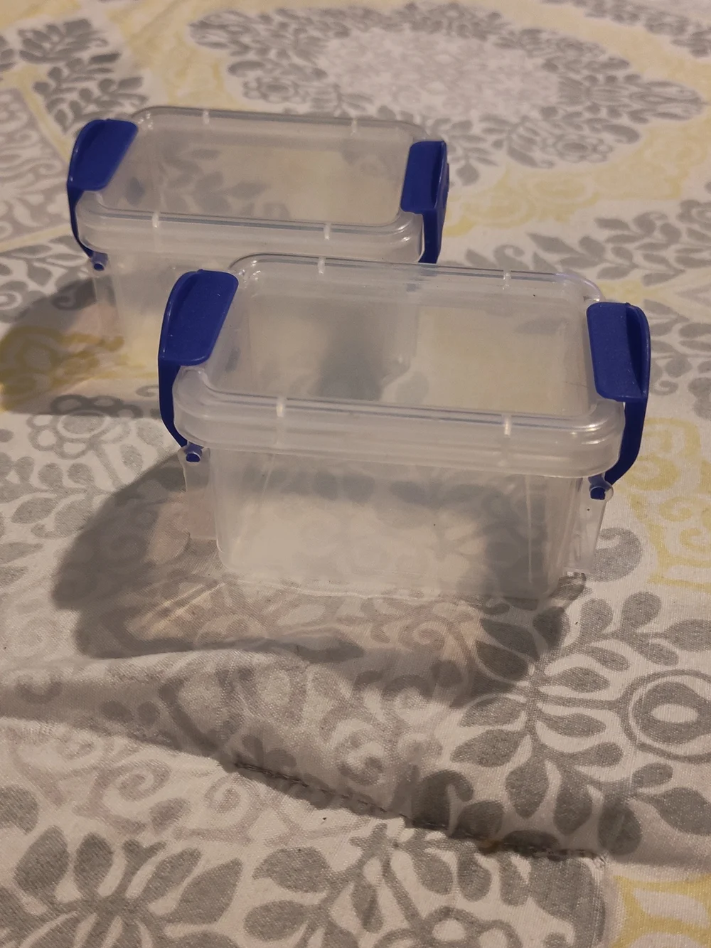 Bundle Of Clear Plastic Compartment Storage Box with Blue Latches - Organization